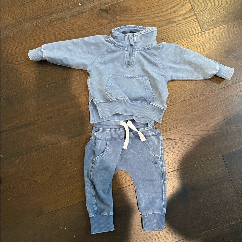 Little Bipsy Denim Blue Kids Jogger Set